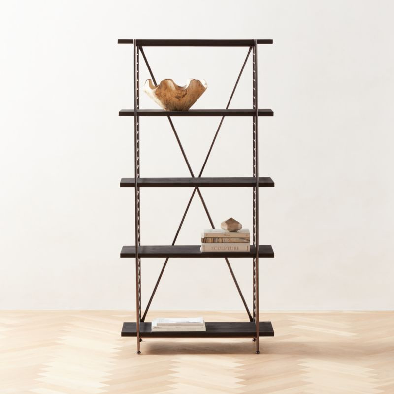 Scala Black Wood Open Bookcase | CB2 | CB2