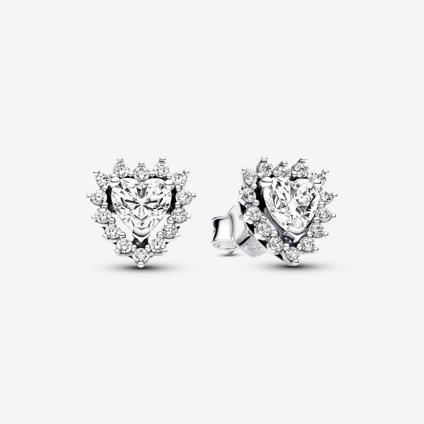 Pandora Sparkling Heart Halo Stud Earrings | Pandora US