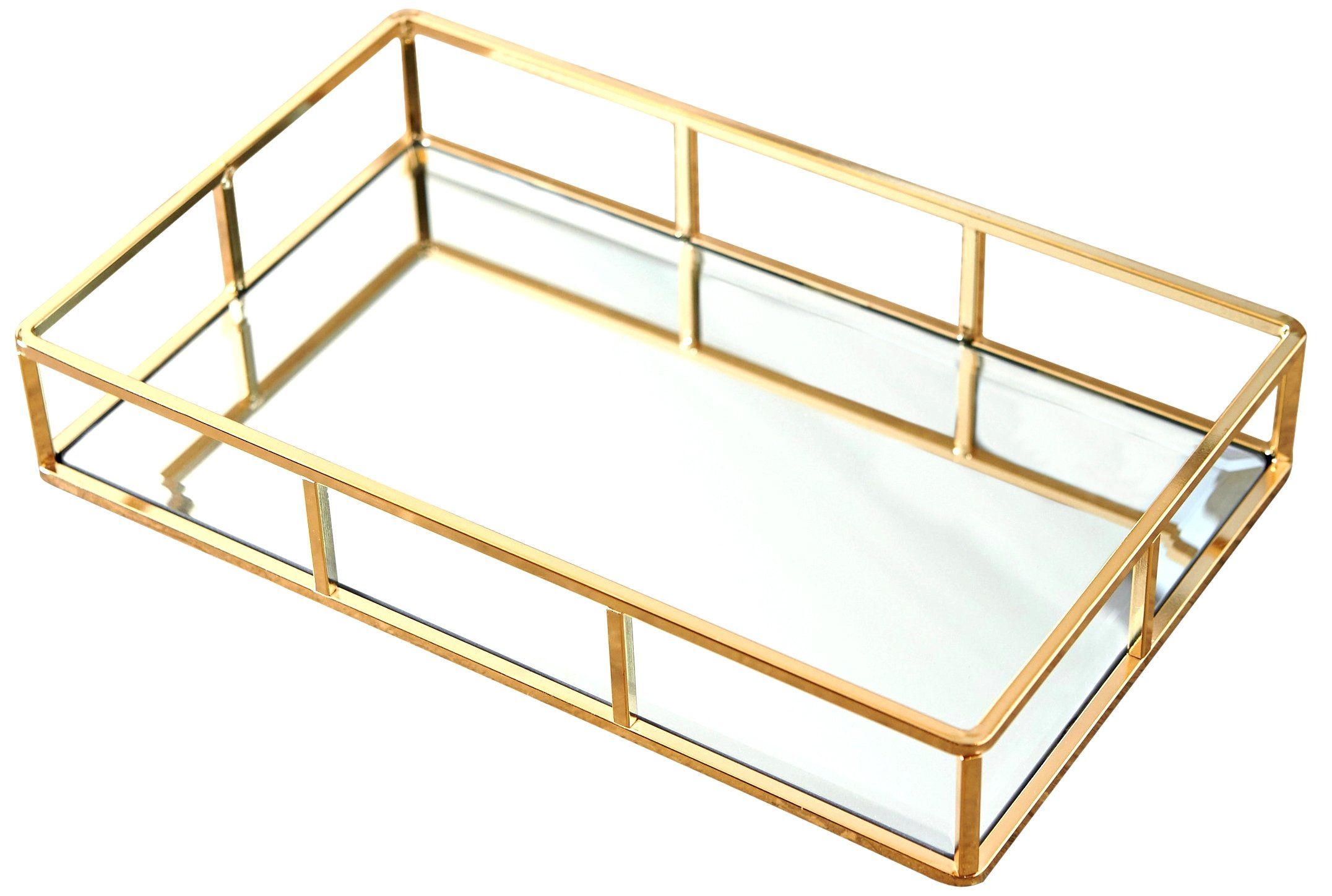 PuTwo Tray Mirror, Gold Mirror Tray Perfume Tray Mirror Vanity Tray Dresser Tray Ornate Tray Meta... | Amazon (US)