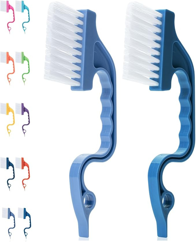 Slick- Window Track Cleaning Brush, 2 Pack, Blue Ergonomic Handle, Built-in Scraper, Multipurpose... | Amazon (US)