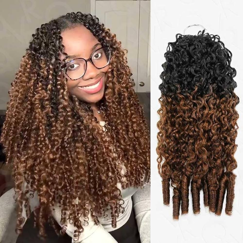 QVR Burmese Curly Crochet Hair Natural Black Machine Made Feather Crochet Human Hair Extension | Amazon (US)