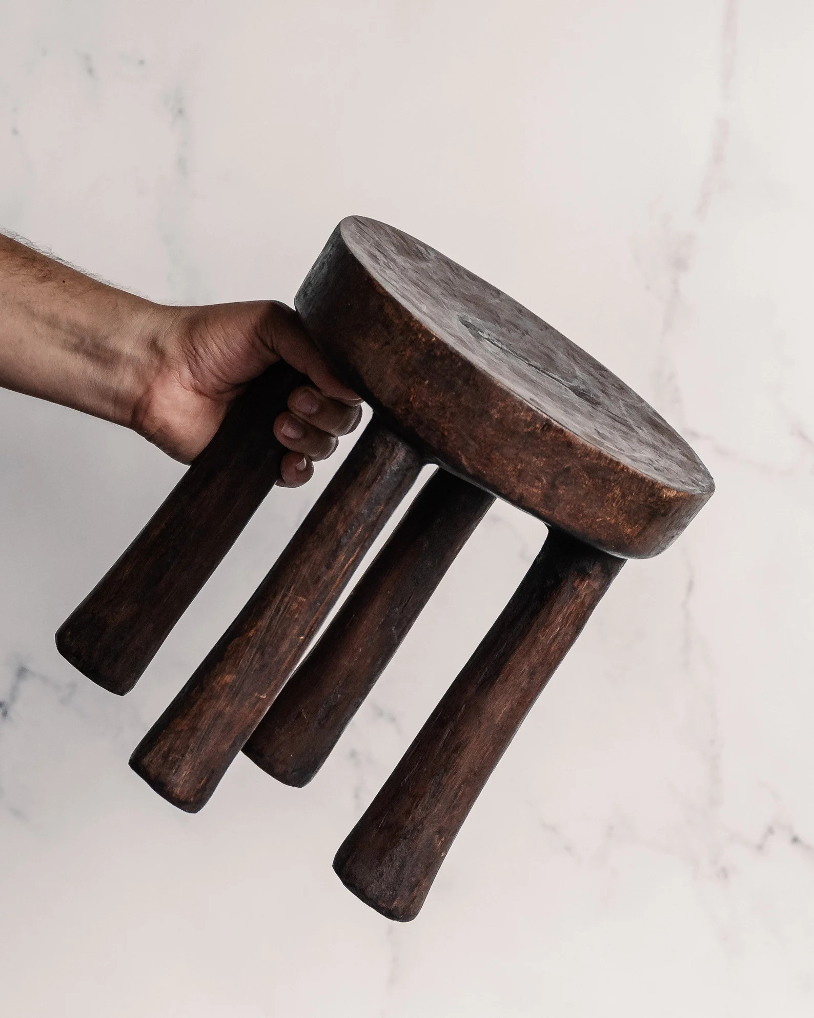 Long Legged Carved Dark Wood Senufo Stool free Shipping - Etsy | Etsy (US)