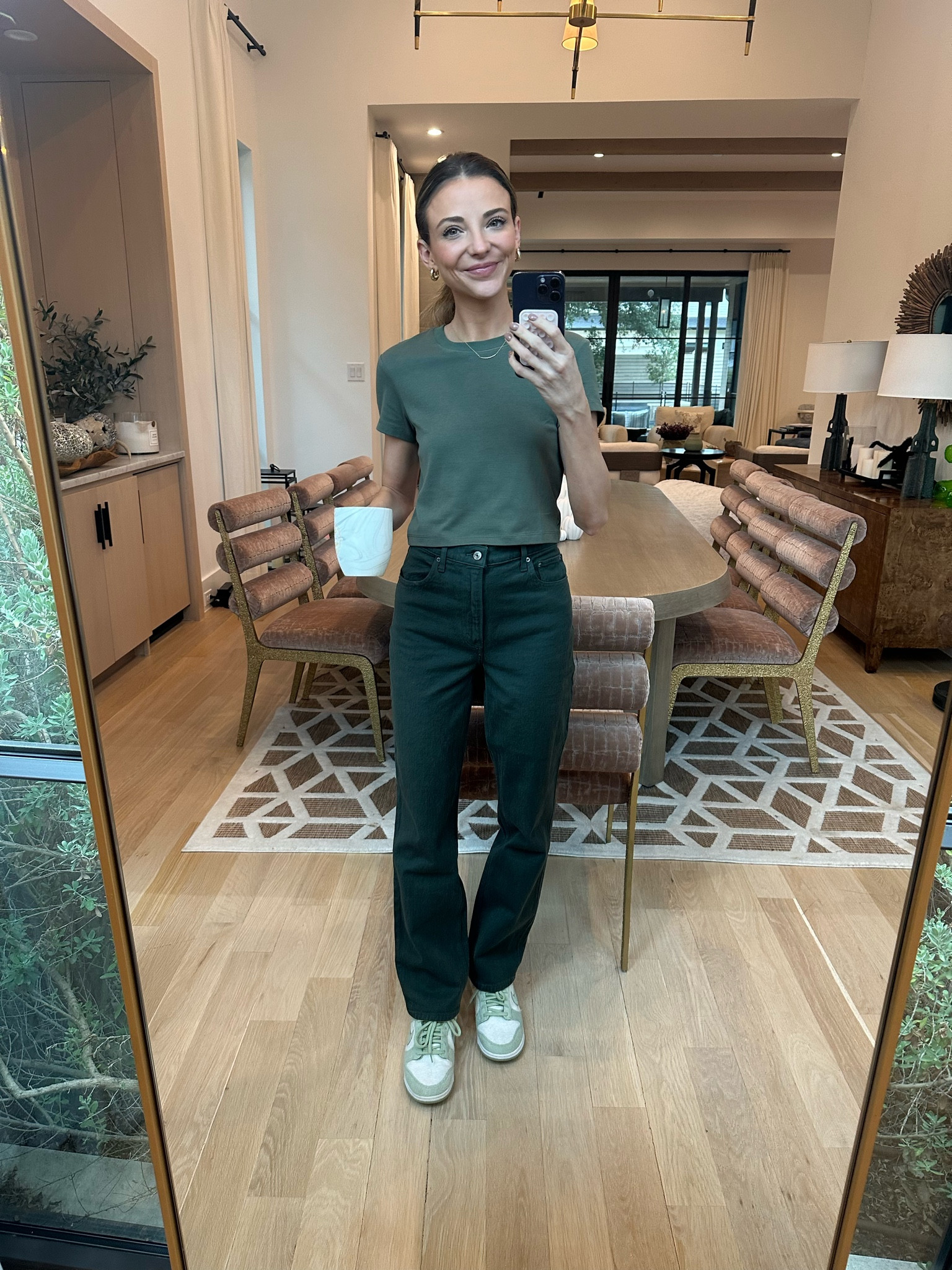 Look of the day 💚 Abercrombie jeans, love this wash!! Runs tts 

#LTKSeasonal #LTKfindsunder50 #LTKfindsunder100