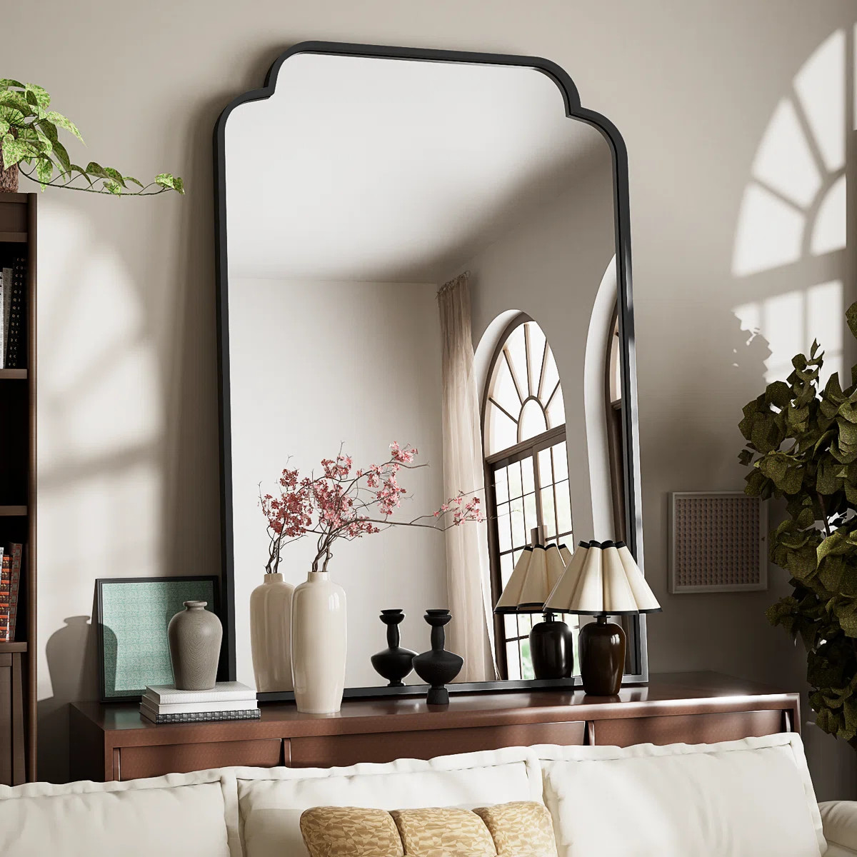 Symmetrical Aluminum Alloy Frame Wall Mirror For Bathroom And Home Decor | Wayfair North America