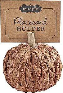 Mud Pie, Orange, Thanksgiving Husk Pumpkin Placecard Name Holder, 3" x 3" Dia | Amazon (US)