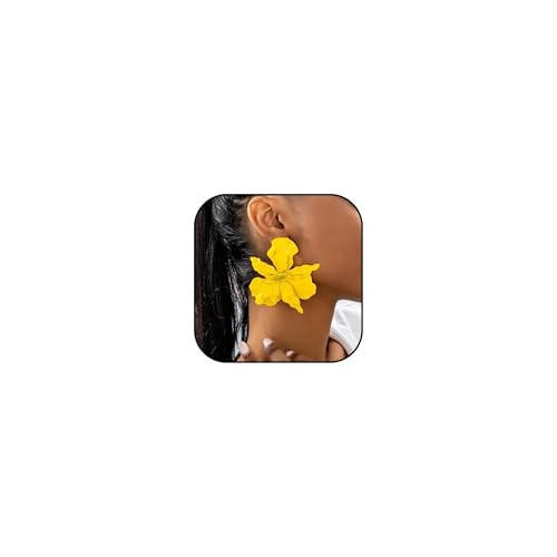 Yellow Flower Earrings for Women Big Floral Statement Earrings Oversized Petal Trendy Elegant Daily Outfits Fashion Jewelry Gifts | Amazon (US)