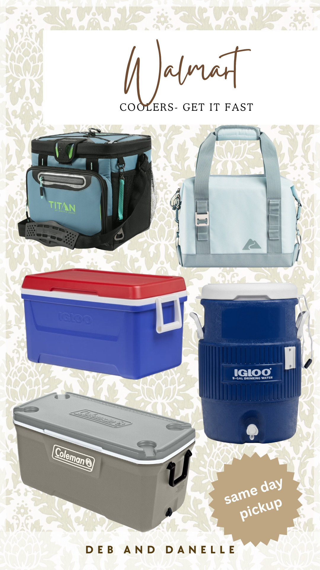 Walmart has a good selection of coolers that you can get same or next day.  

 #LTKSeasonal #LTKHome #LTKTravel