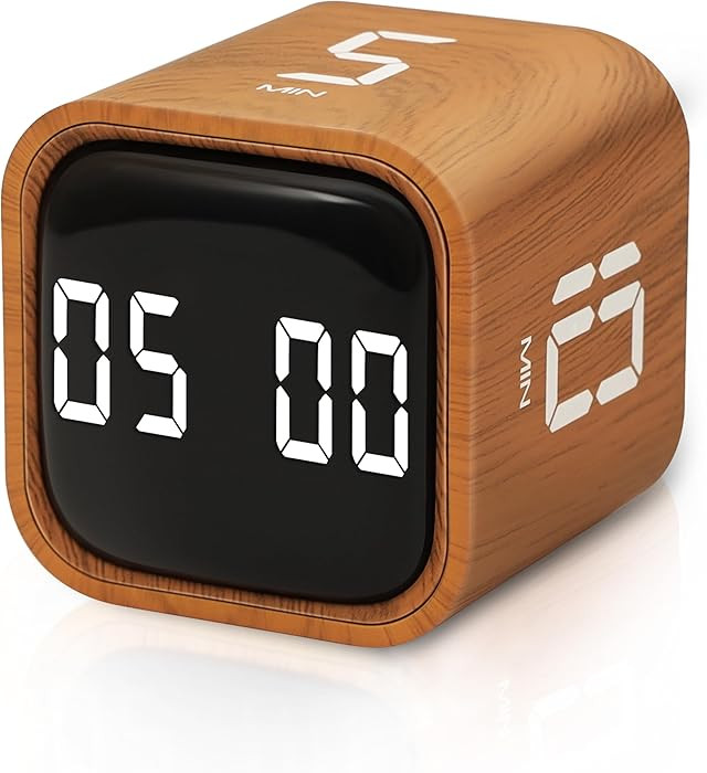VEWINGL Cube Productivity Timer, 5/10/30/60 Min Presets + Custom Countdown, Silent/Vibrate/Sound ... | Amazon (US)