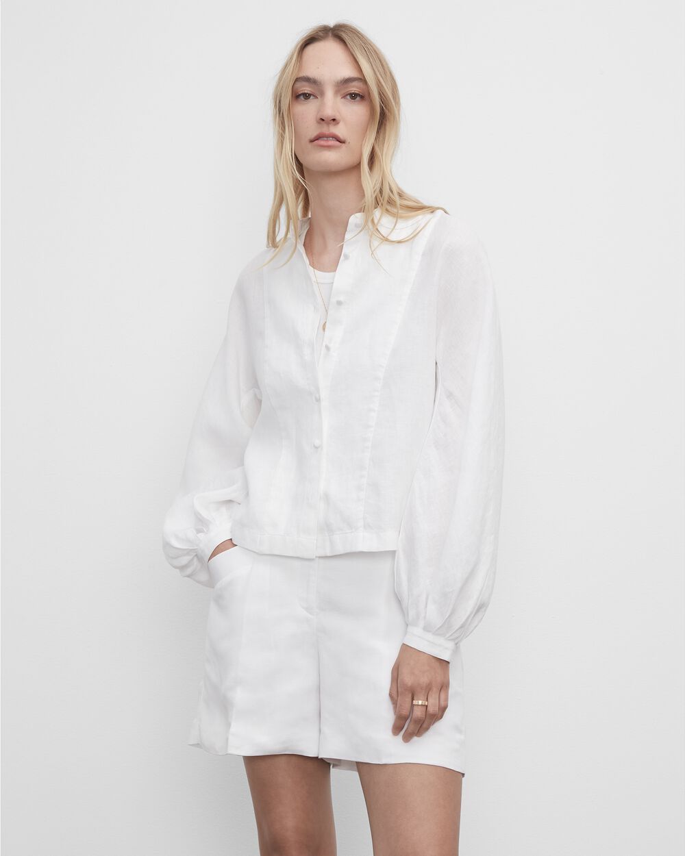 Linen Blouson Sleeve Shirt | Club Monaco (Global)