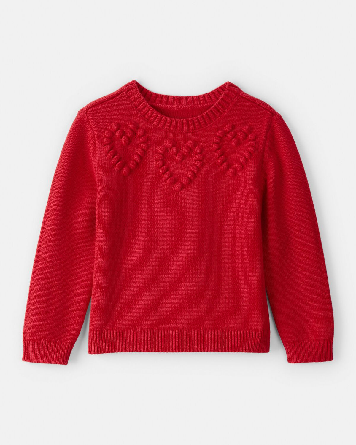 Toddler Girl Heart Long-Sleeve Sweater - Red | Carter's | Carter's Inc