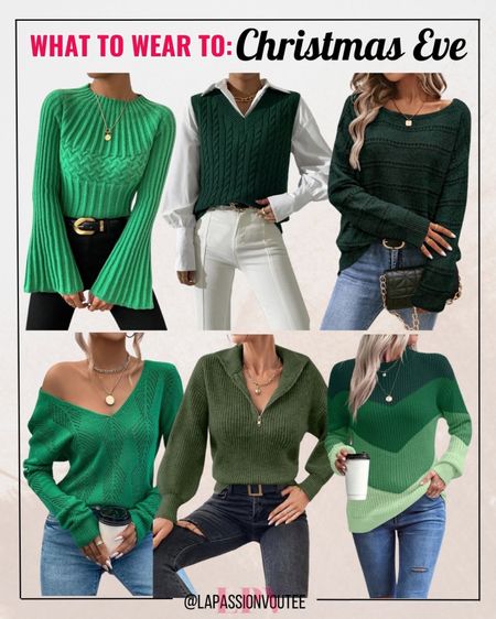 Stylish green sweaters to wear to Christmas Eve 🎄

#LTKHoliday #LTKSeasonal #LTKstyletip