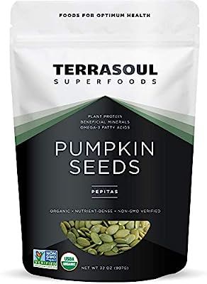 Terrasoul Superfoods Organic Pumpkin Seeds, 2 Lbs - Premium Quality | Fresh | Raw | Unsalted | Amazon (US)