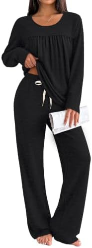 OFEEFAN Pajamas Sets for Women Two Piece Lounge Outfits with Pockets S-2XL | Amazon (US)