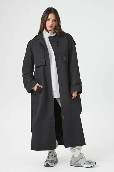 Tie-Front Notched Trench Coat | Forever 21 (US)