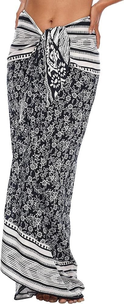SHU-SHI Womens Beach Cover Up Sarong Swimsuit Cover-Up Pareo Coverups Floral | Amazon (US)