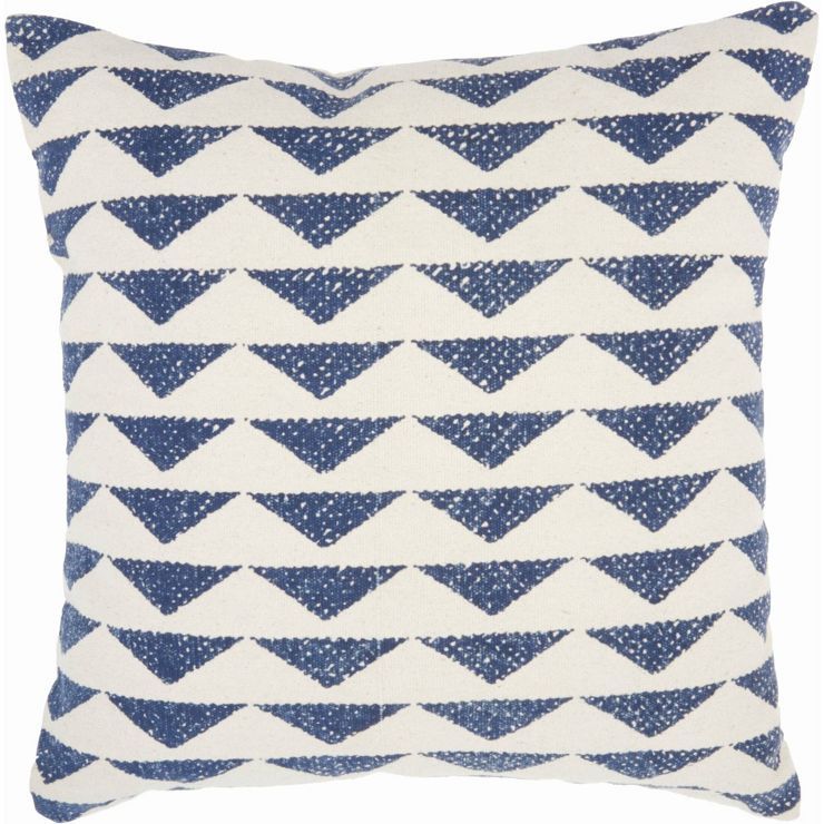 20"x20" Oversize Life Styles Printed Triangles Square Throw Pillow Navy - Nourison | Target