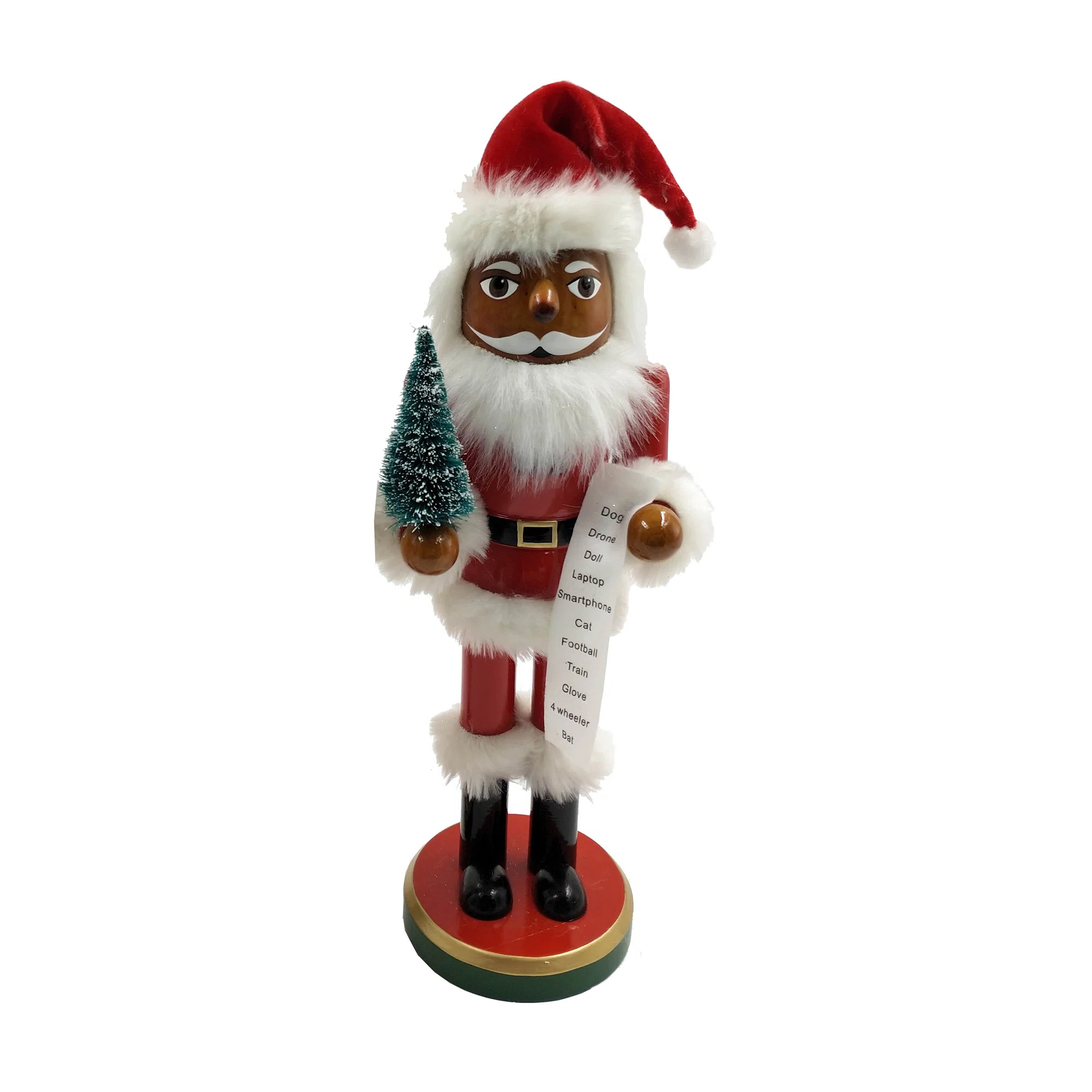 African American Santa With Tree & List Nutcracker | Wayfair North America