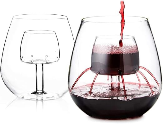 Stemless Aerating Wine Glass by Chevalier Collection (Set of 2) - Patented Wine Glass With Built ... | Amazon (US)