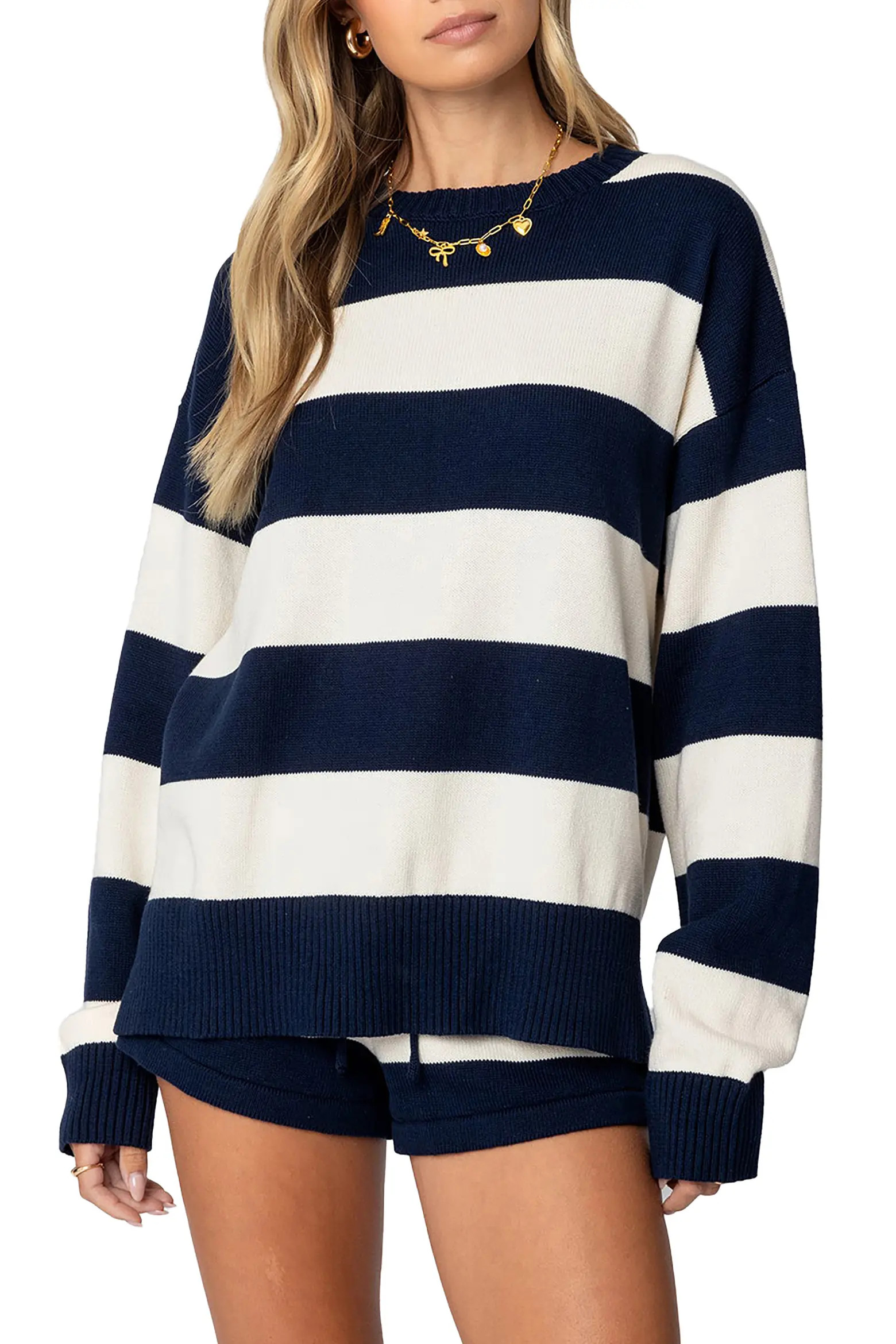 EDIKTED Riley Oversize Stripe Cotton Sweater (Women) | Nordstrom | Nordstrom