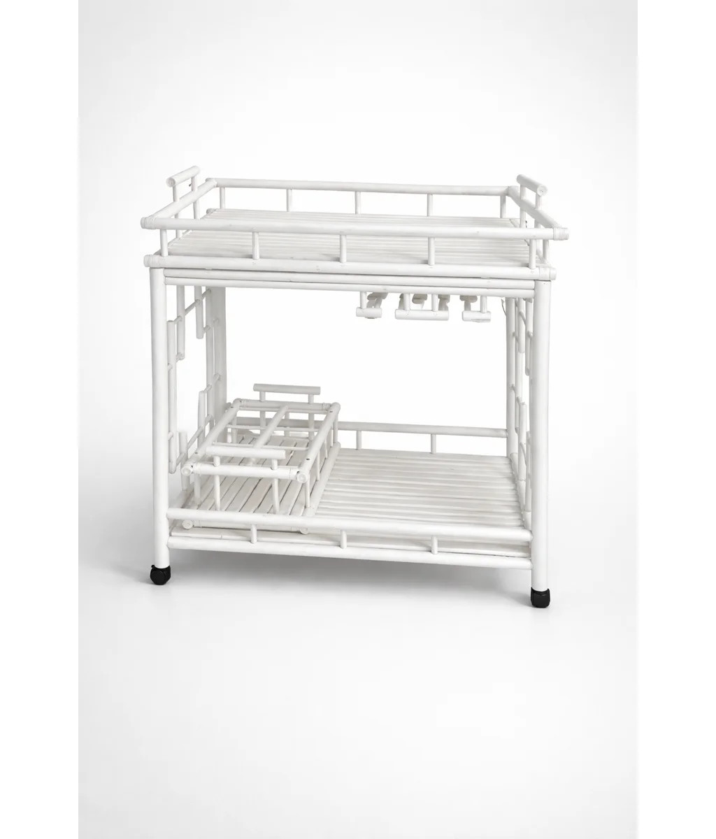 Alesandra Bamboo Rolling Wine Buffet Serving Bar Cart | Wayfair North America