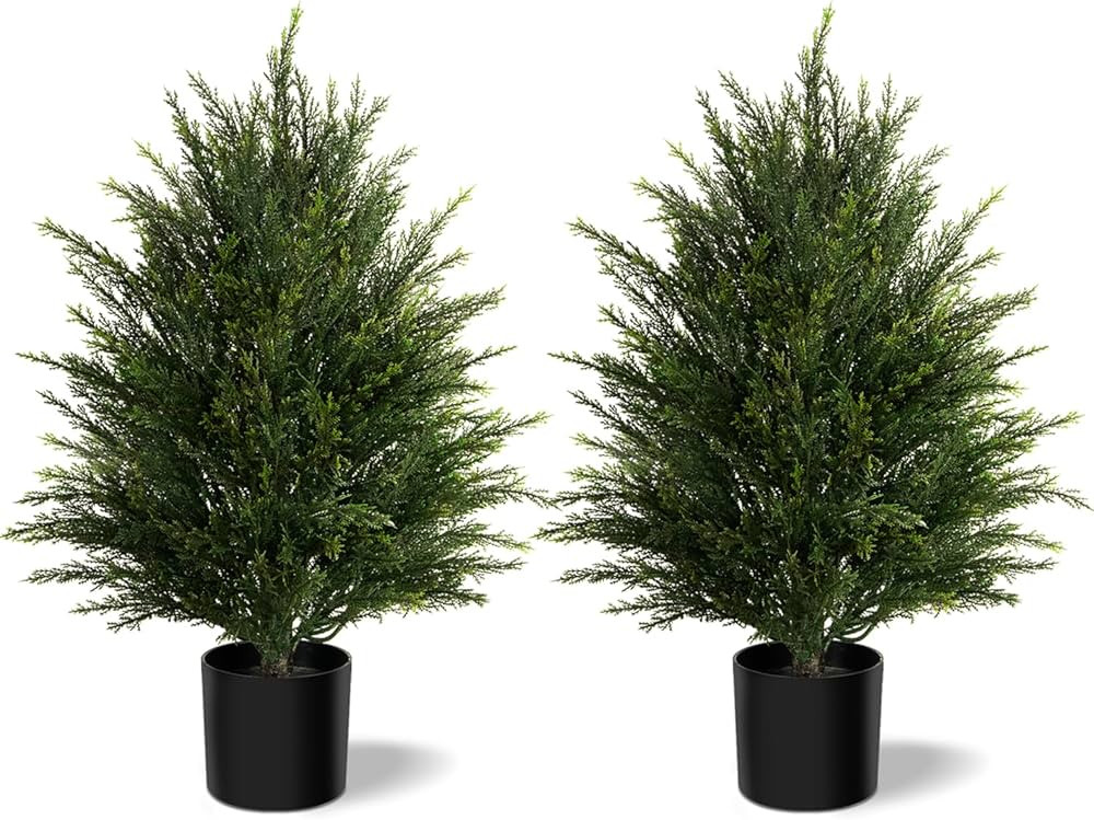 Artificial Topiary Ball Tree, Indoor Realistic Faux Boxwood Bush Potted Plants, Outdoor Fake Shru... | Amazon (US)