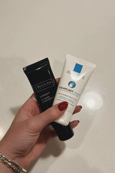 A hand routine should be part of your nighttime skincare routine! I layer Revision Lumiquin under La Roche Posay Cicaplast hand cream. 

#LTKfindsunder50 #LTKfindsunder100 #LTKbeauty