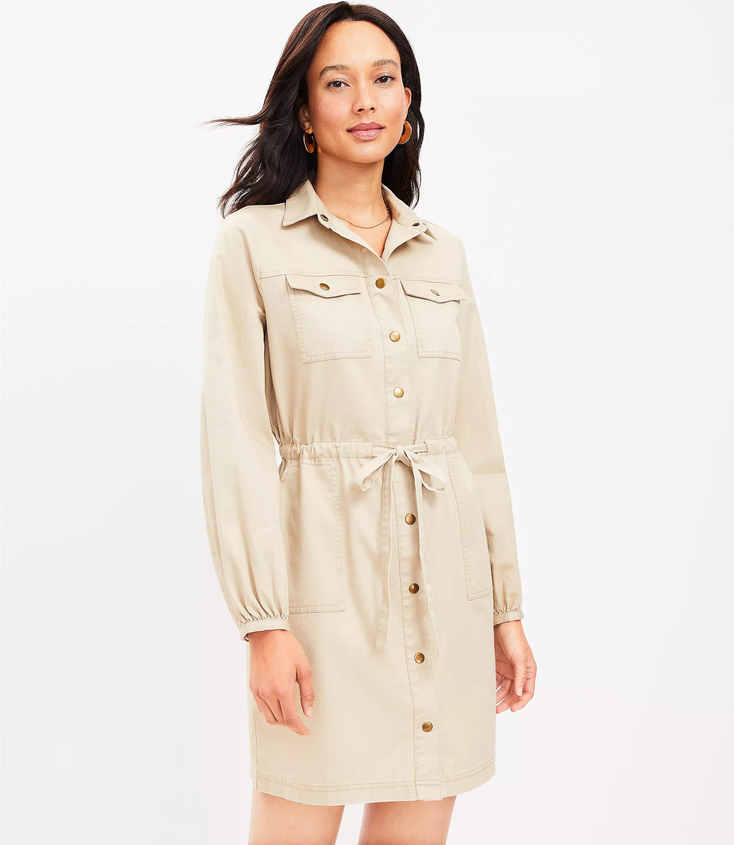 Petite Button Pocket Shirtdress | LOFT