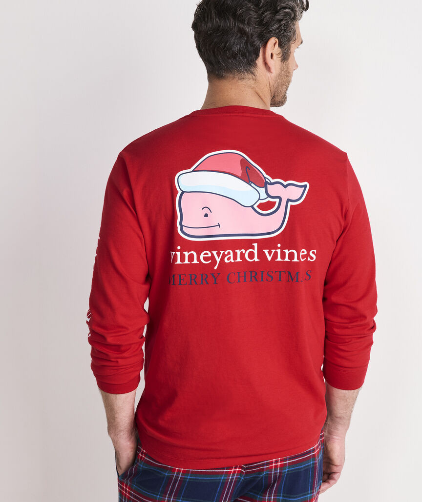 Santa Whale Long-Sleeve Pocket Tee | vineyard vines