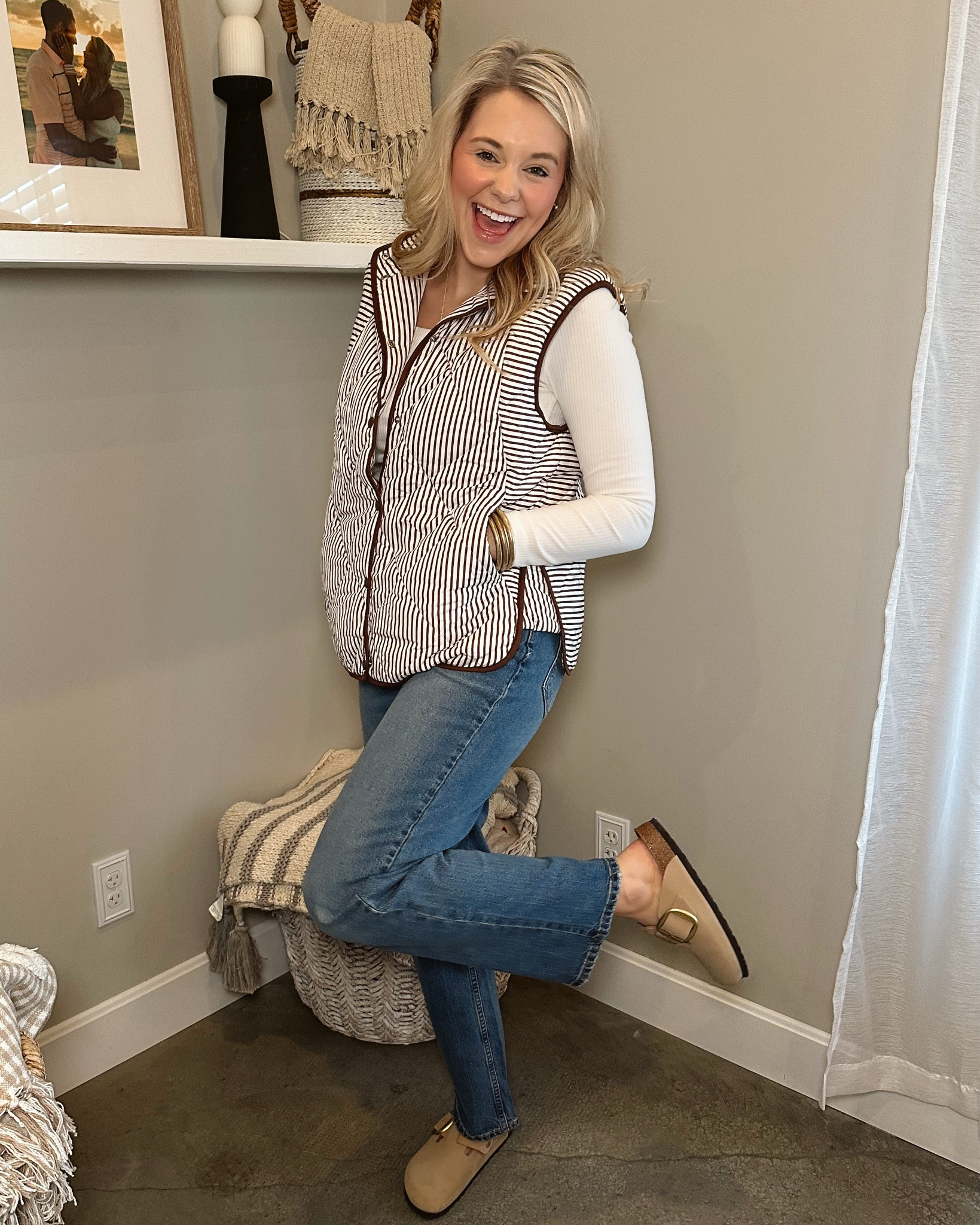 The cutest brown striped vest 🤎

#LTKootd #LTKSeasonal #LTKmomlife