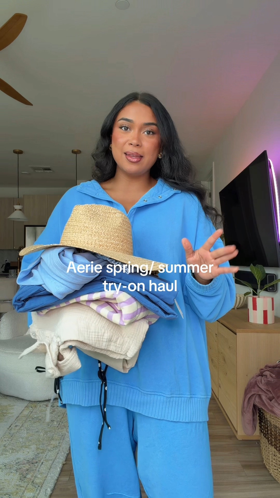 Aerie spring/ summer try-on haul!! Love how these always have the most perfect colorful staple pieces that last forever in your closet. Everything runs true to size (size down in the matching set it runs oversized imo) wearing a L in everything else!! (Linking the pieces that got cut off of the video) 

#LTKxAerie #LTKSeasonal #LTKMidsize