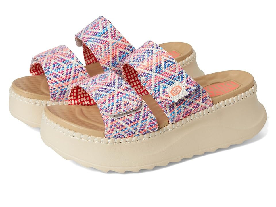 Hey Dude Delray Slide Surf Baja Women's Sandals Blue/Pink/Multi : 6 M | Zappos