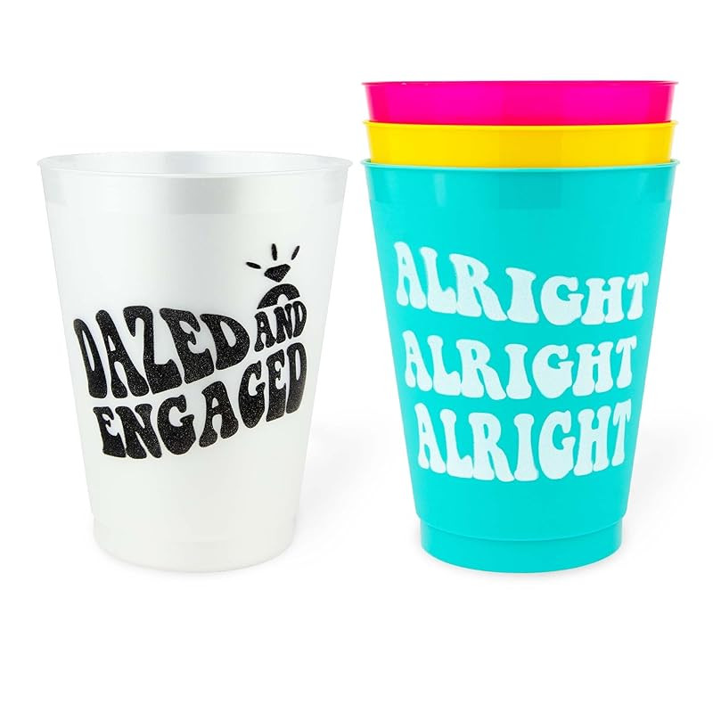 Stag & Hen Dazed & Engaged Bachelorette Party Cups - 12 Pack, 16 oz Cups | Custom Personalized Dr... | Amazon (US)