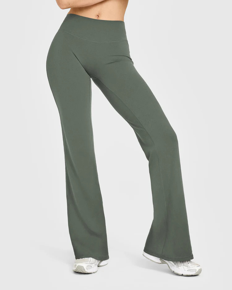 SoftMotion™ Flared Pants with White Logo 
 Dark Khaki | Oner Active (UK / US)