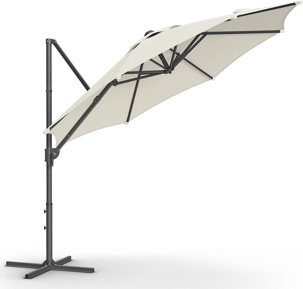 SONGMICS Garden Umbrella 3 m, Patio Parasol, UPF 50+, 360° Swivel, Seamless Tilt, with Cross Bas... | Amazon (CA)