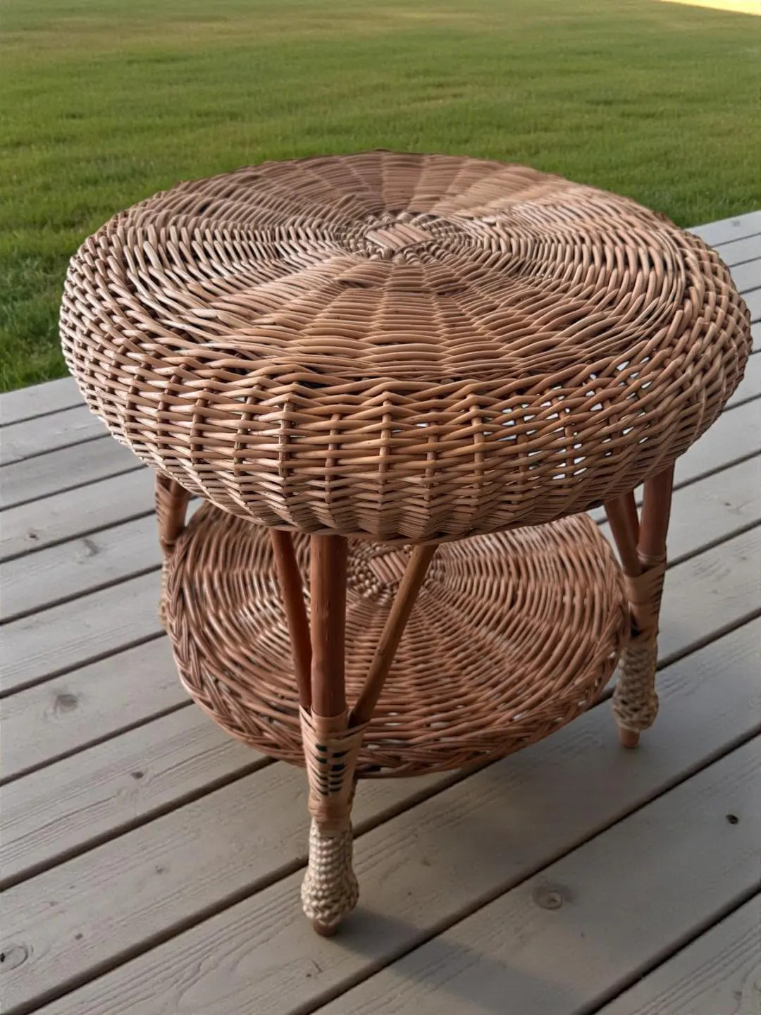 Boho Wicker Table, Rattan Side Table, Handmade Plant Stand, Vintage End Table, Eco Wicker Decor -... | Etsy (Global)