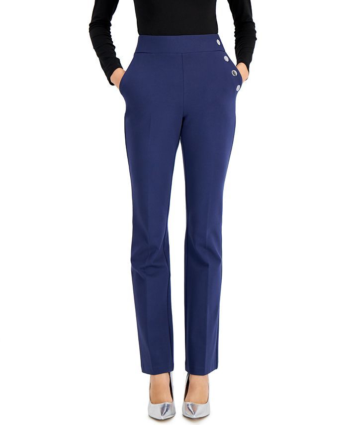 INC International Concepts Side-Button Bootcut Pants, Created for Macy's & Reviews - Pants & Capr... | Macys (US)