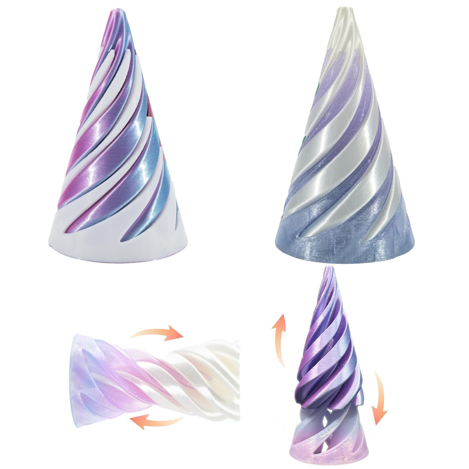 Impossible Cone,Spiral Cone Fidget Toy,Impossible Pyramid Passthrough Toy,3D Printed Spiral Cone,... | Amazon (US)