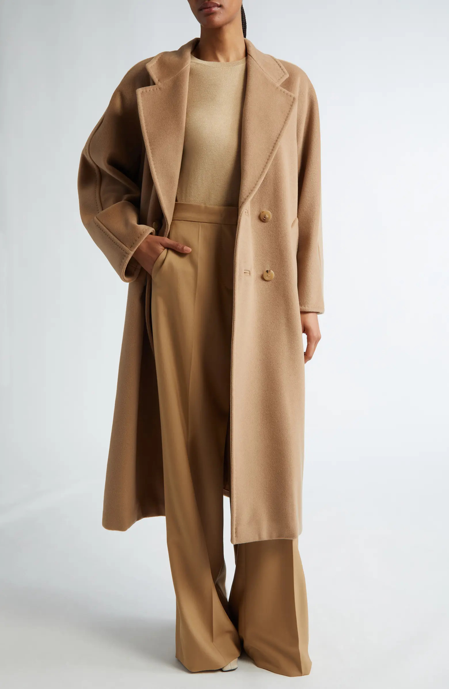 Max Mara Madame Double Breasted Wool & Cashmere Belted Coat | Nordstrom | Nordstrom
