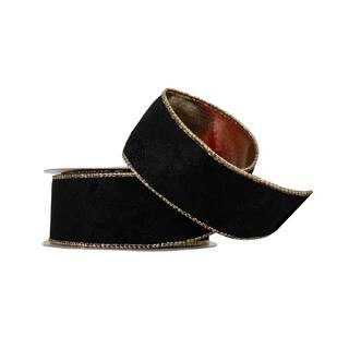 1.5" x 15ft. Black Velvet Wired Ribbon by Celebrate It® Christmas | Michaels | Michaels Stores