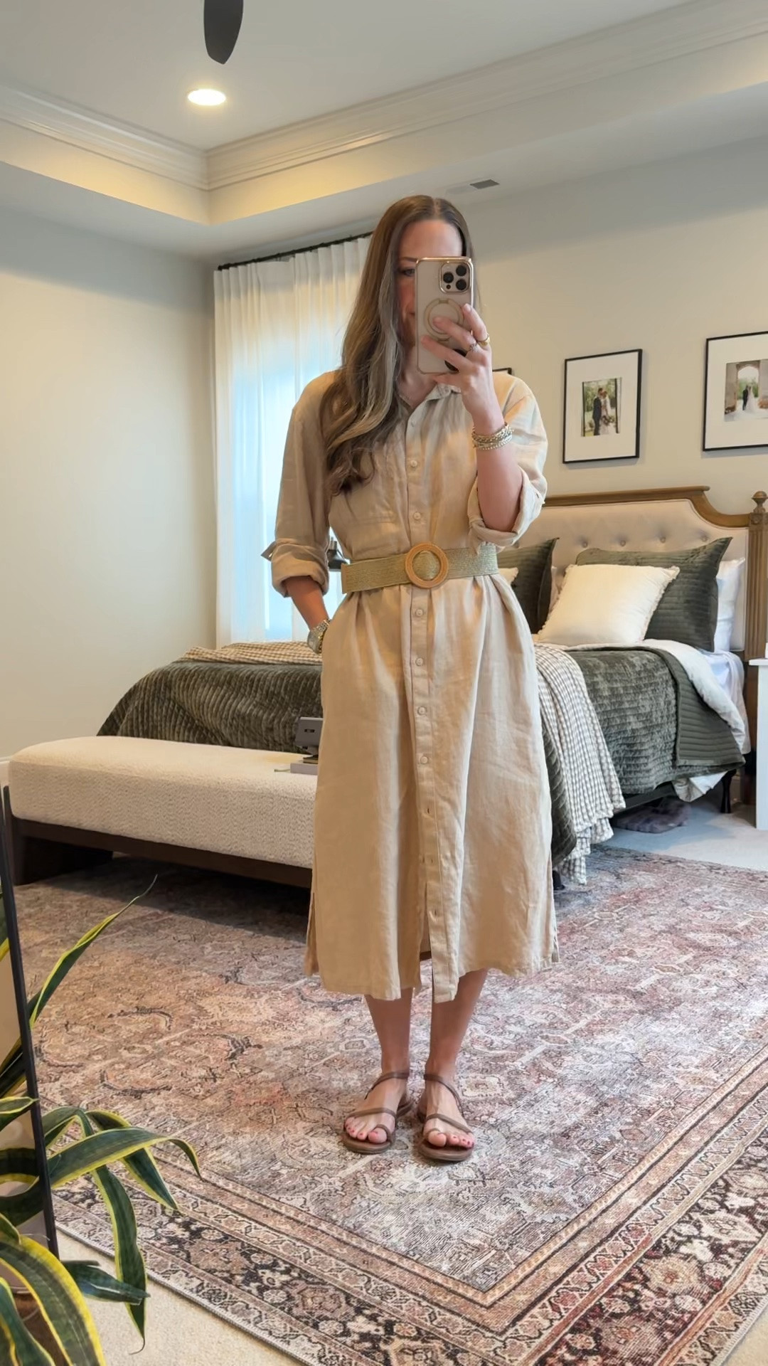 Amazon linen dress styled for summer workwear, church, or brunch 🤍 Added an Amazon raffia belt to define the waist + TKEES sandals to keep it simple and comfortable. Easy linen dress outfit for warm weather, vacation dinners, casual office days, or Sunday style.

#LTKootd #LTKgrwm #LTKWorkwear