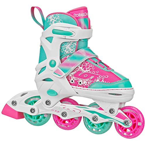 Roller Derby ION 7.2 Girl's Adjustable Inline Skates White/Mint/Pink Size Medium (2-5) | Amazon (US)