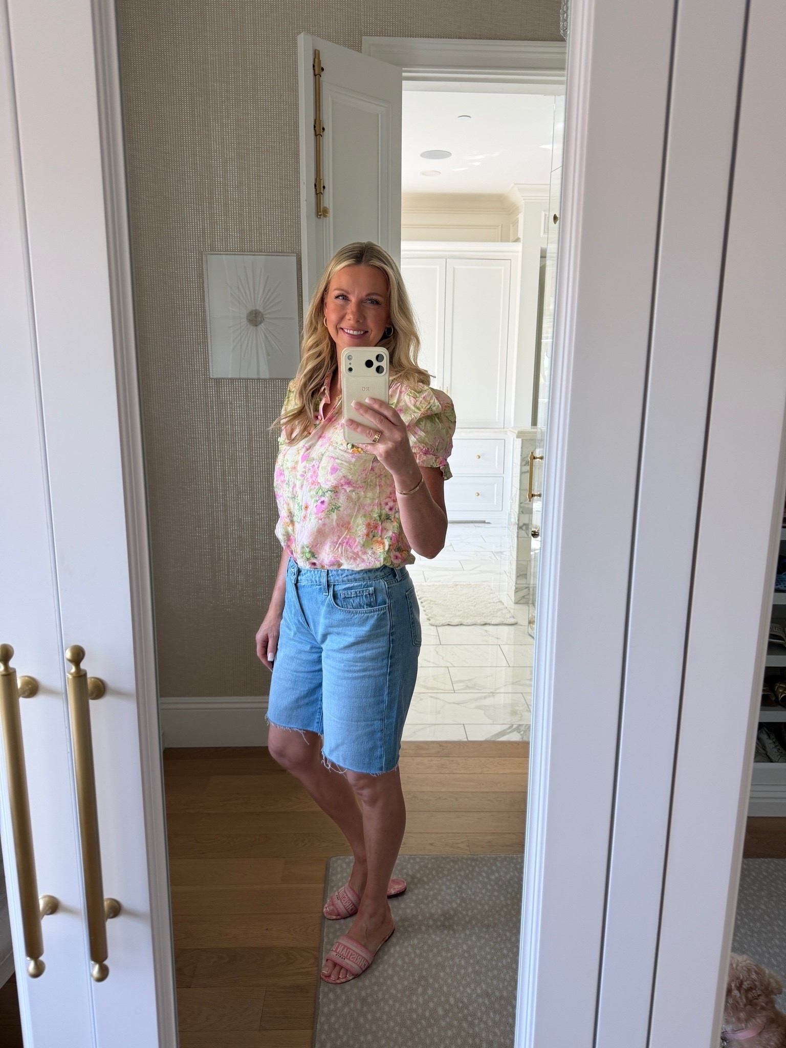 Summer outfit! I wear these denim Bermuda shorts on repeat! I love them! They run true to size. Love this floral top too.

#LTKootd #LTKdayinmylife #LTKSeasonal