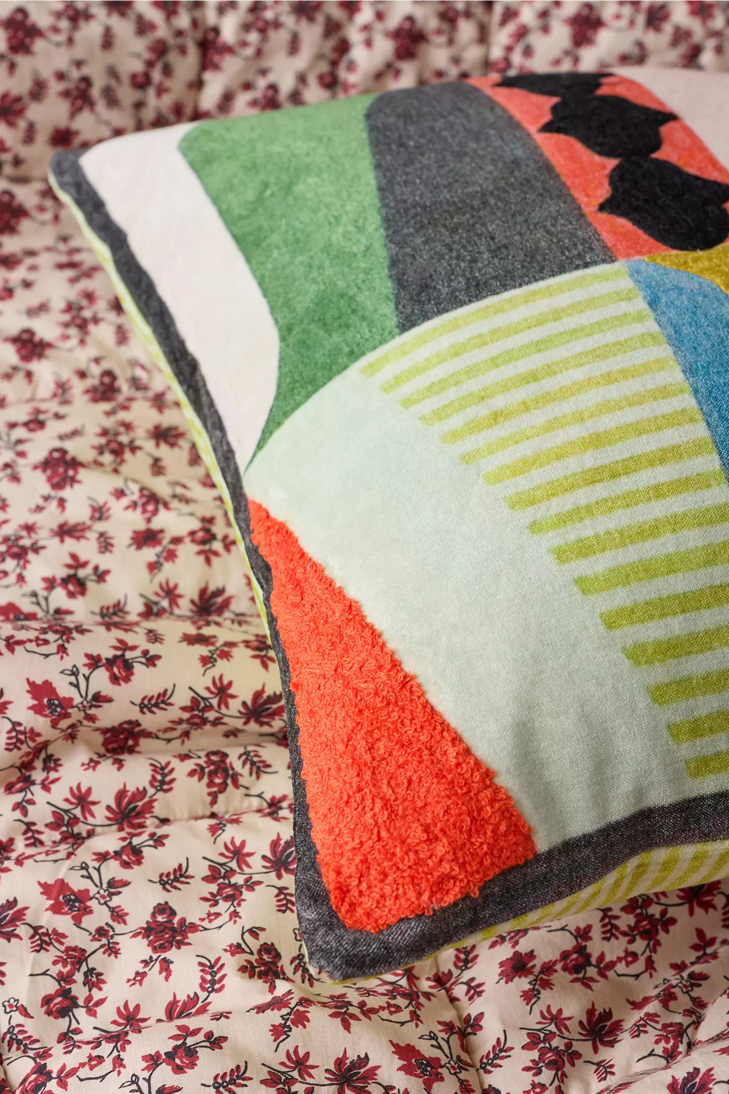 Abstract Velvet Throw Pillow | Urban Outfitters (US and RoW)