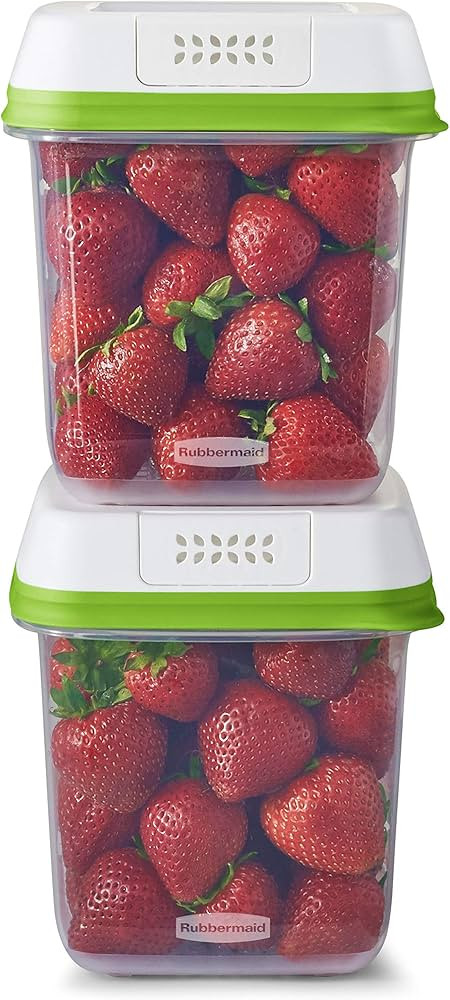 Rubbermaid FreshWorks Saver, Medium Produce Storage Containers, 2-Pack, 7.2 Cup, Clear, 2 Count | Amazon (US)