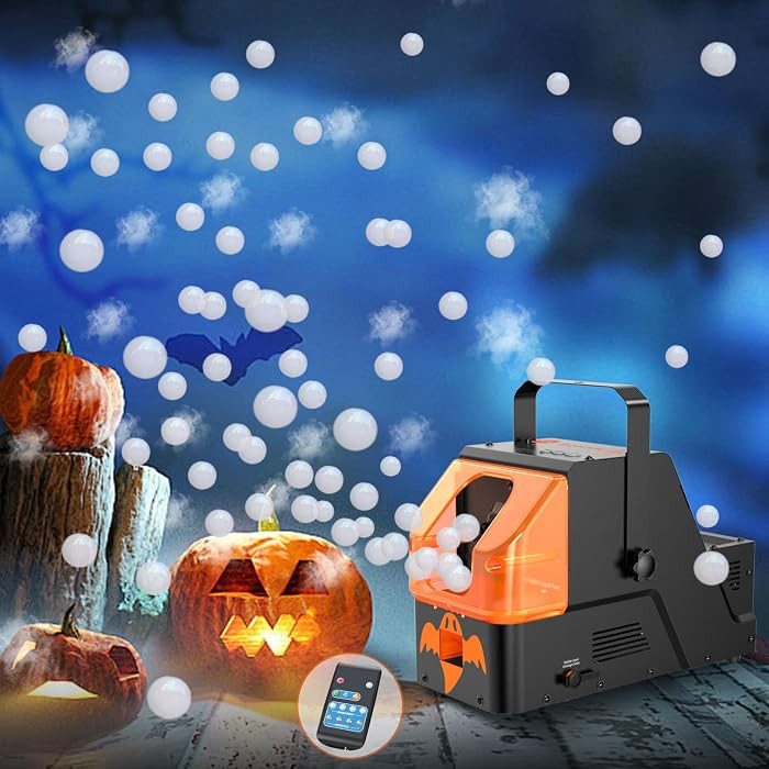 450W Fog Bubble Machine, WOOYE 3-in-1 Smoke Bubble Machine with Remote Controller, Produce Colorful Bubbles Foggy Bubbles Abundant Fog for Halloween Christmas Holiday Stages Wedding Clubs | Amazon (US)