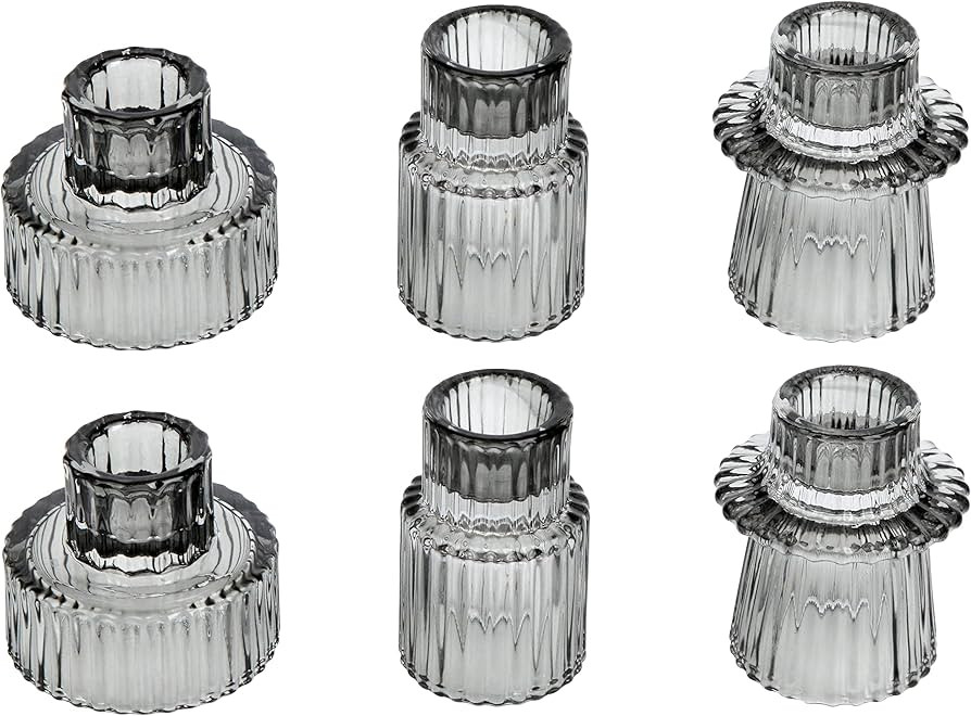 Vixdonos Taper Glass Candlestick Holders Tealight Candle Holders for Table Centerpieces, Wedding ... | Amazon (US)