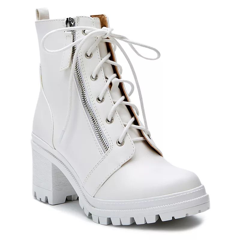 Coconuts by Matisse Timber Women's High Heel Combat Boots, Size: 11, White | Kohl's