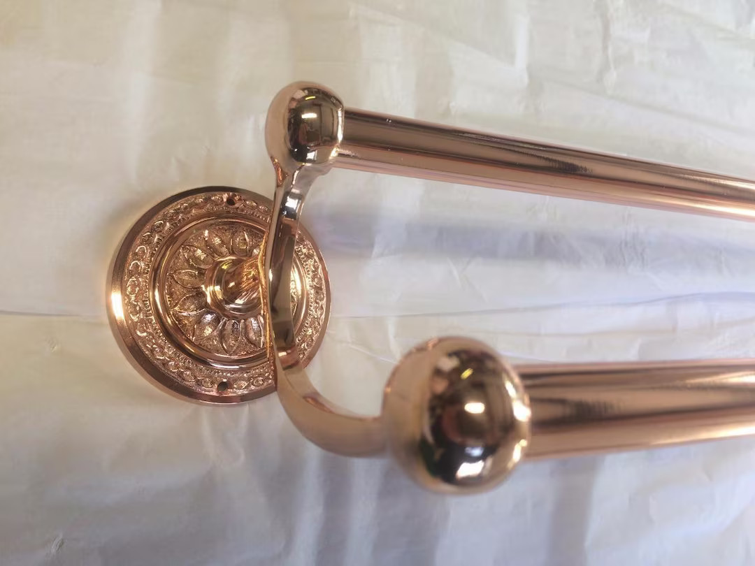 Double Embossed Copper Finish Towel Rail, Solid Brass, 60 Cm Wide. Matching Screws Provided. - Et... | Etsy (US)