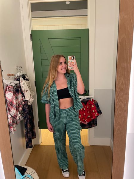 this matching green Christmas pajama set from aerie is so cute and festive 🎄

#LTKHoliday #LTKGiftGuide #LTKSeasonal