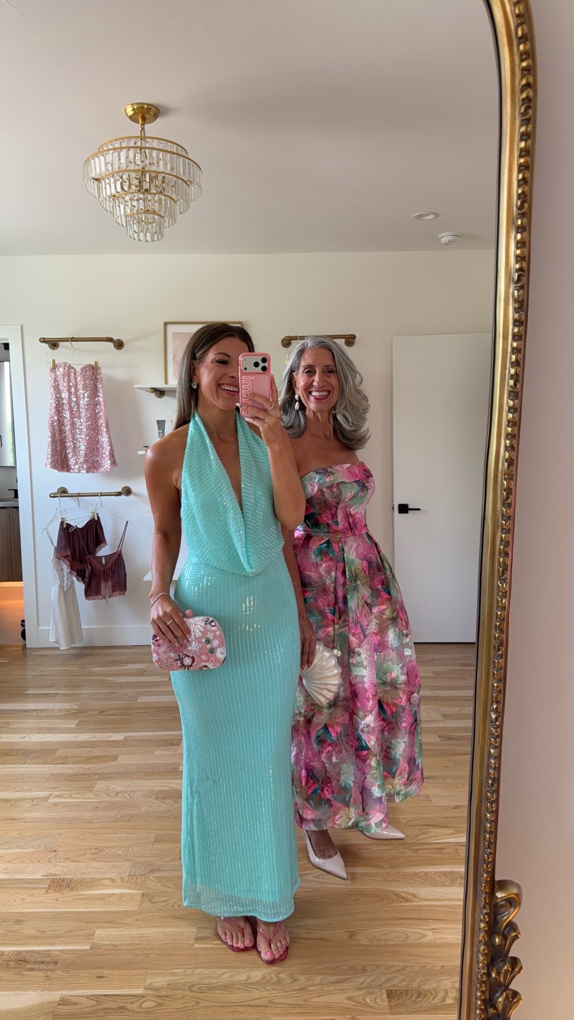 Mom and me wedding guest and formal summer event dresses 💐

Wearing my usual small/2! Sized down in the strapless pink mini dress!

Mom typically wears a medium/6! She sized down to a small/4 in all dresses except for the navy Zaria dress, the pink tiered pleated dress, and the black & pink floral dress!

Wedding guest
Formal event
Black tie
Metallic
Sequin 
Floral dress
Satin 
Tulle
Special occasion
Summer event

#LTKootd #LTKSeasonal #LTKWedding